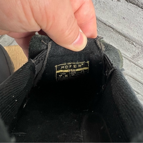 Roper Performance Black Tumbled Leather Slip-on Shoes - Picture 8 of 8